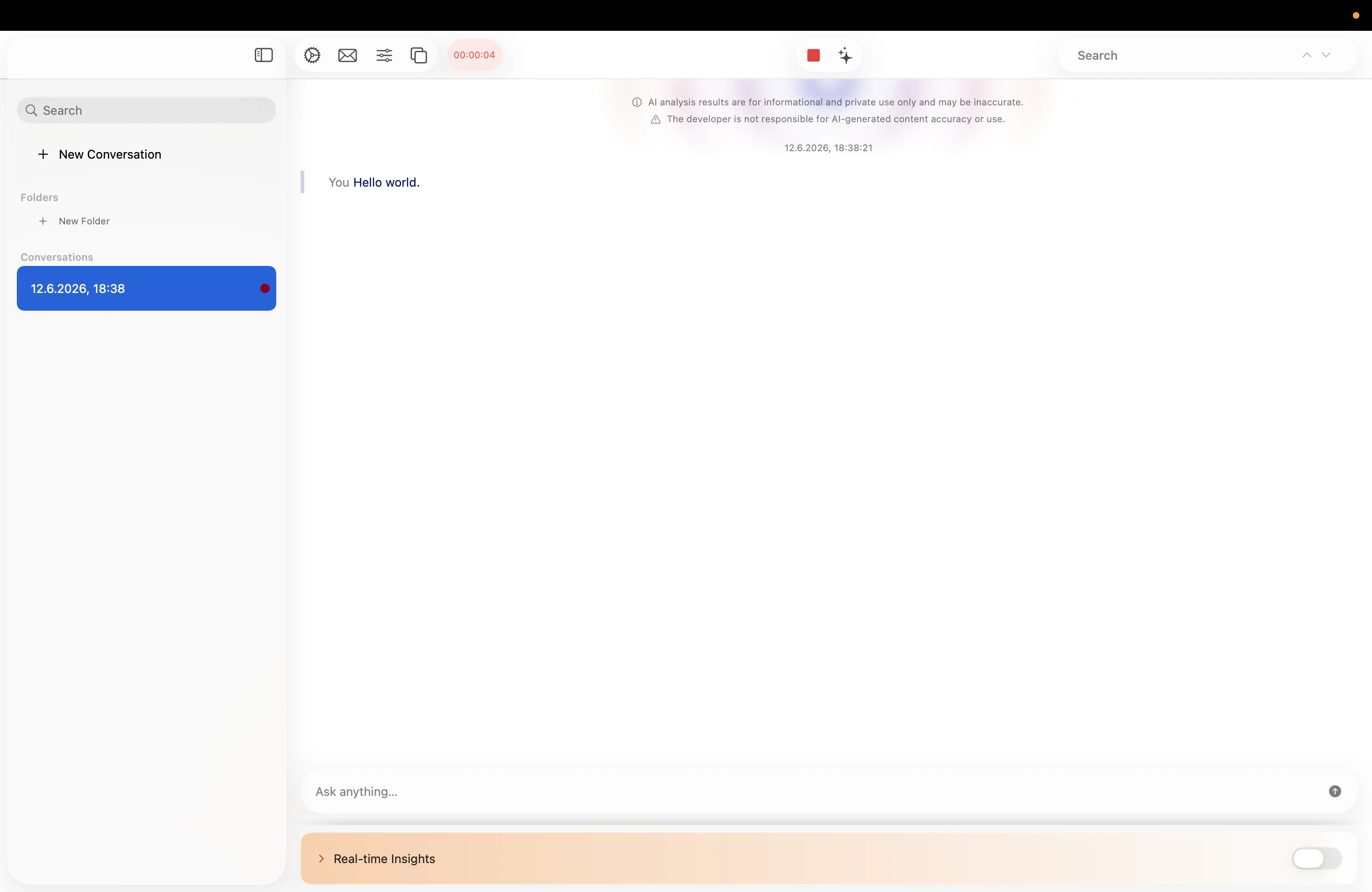 First transcribed statement