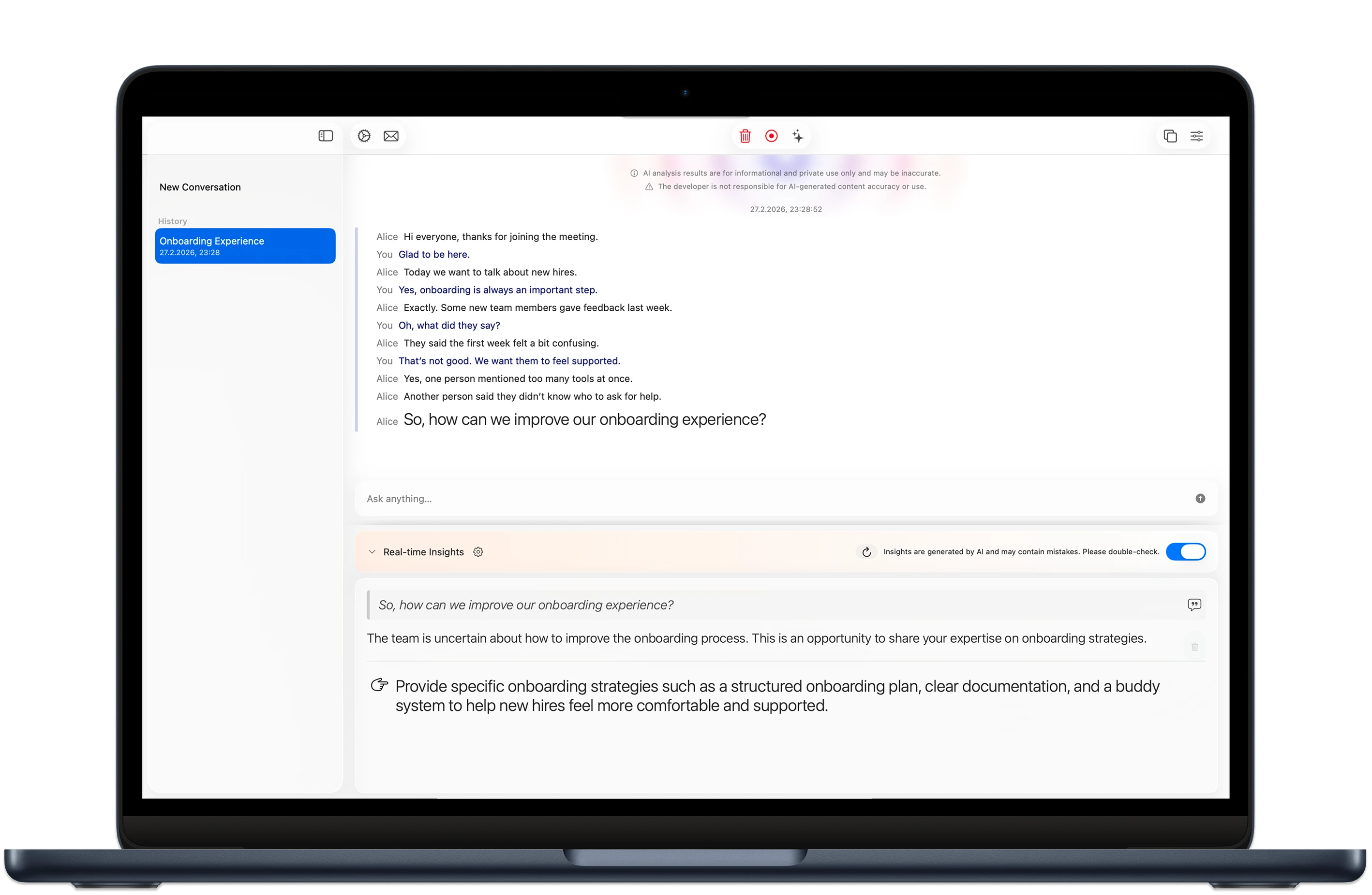 Relevant facts surfaced during a meeting
