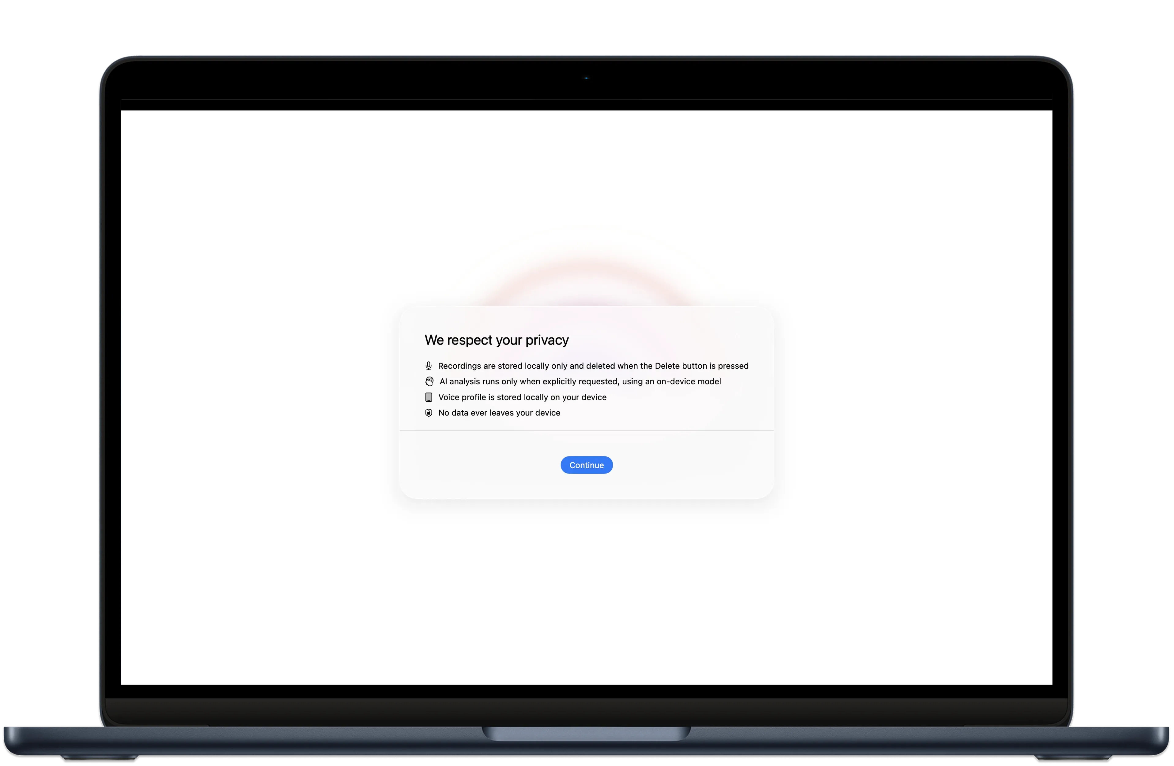 XSpeak welcome screen